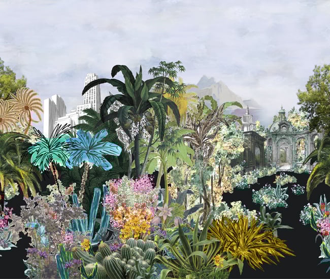 Christian Lacroix’s digital print illustrates flora from various climes