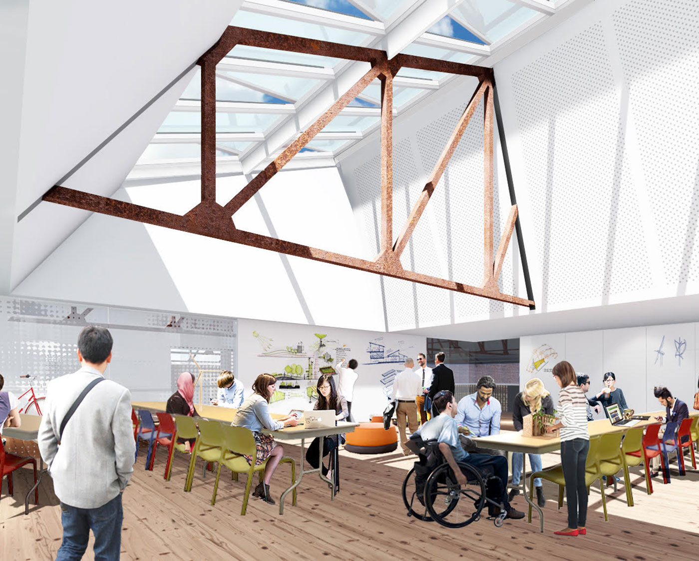 Kiln Evergreen Brickworks, rendering multi-purpose building